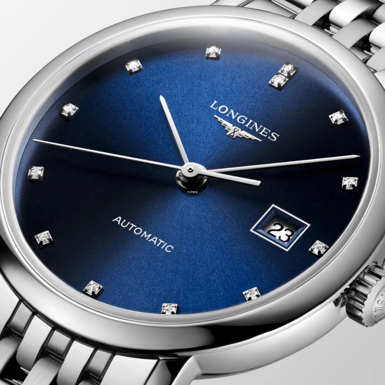 Longines,Elegant 29mm,29mm,Stainless Steel,Blue,Automatic,Day,40hours,L4,L4.310.4.90.6