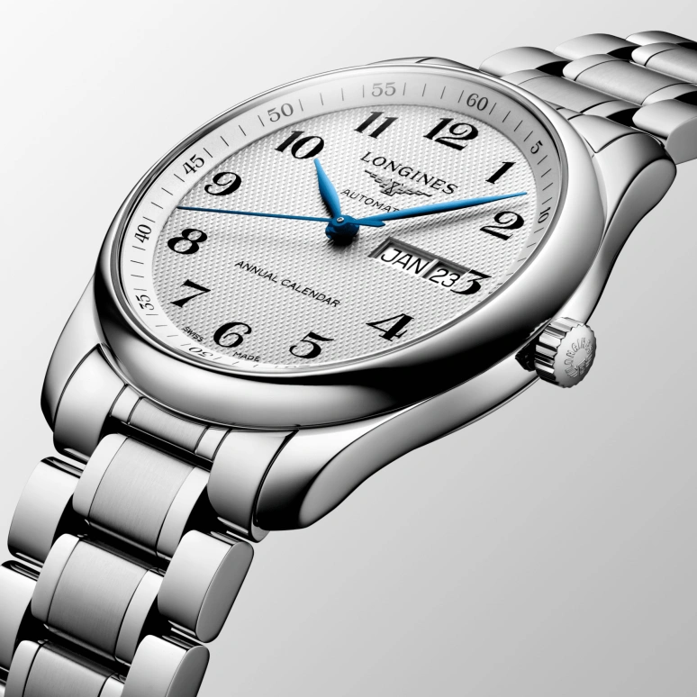 Longines,Master 40mm,40mm,Stainless Steel,Silver,Automatic,Annual Calendar,Month,Day,L2,L2.910.4.78.6