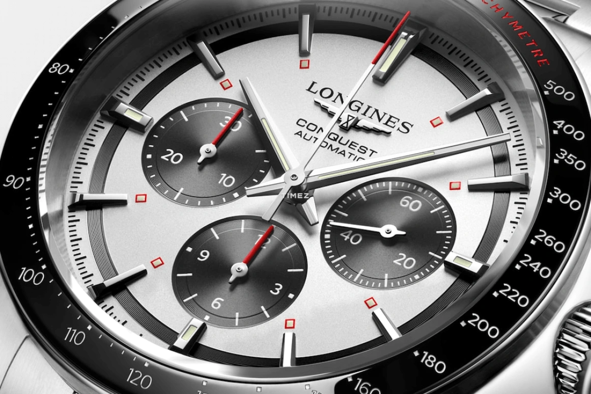 Longines,Conquest 42mm,42mm,Stainless Steel,Ceramic,White,Automatic,Chronograph,Sapphire,Crystal Glass,L3,L3.835.4.72.6 