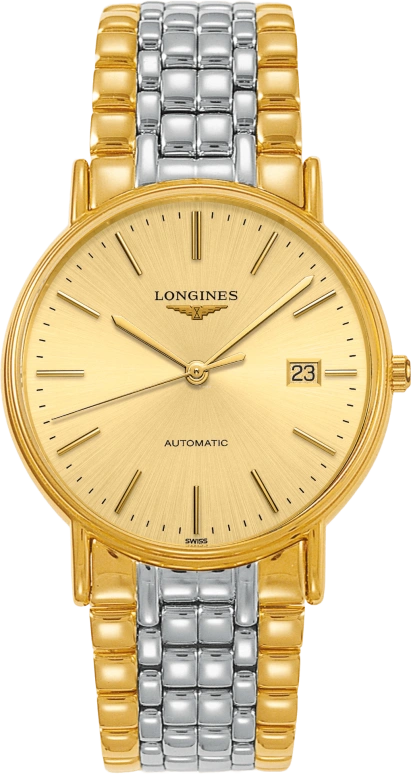 Longines,Presence 38.50mm,38.50mm,Champagne,Automatic,Date,65hours,In-house Caliber,L4,L4.921.2.32.7
