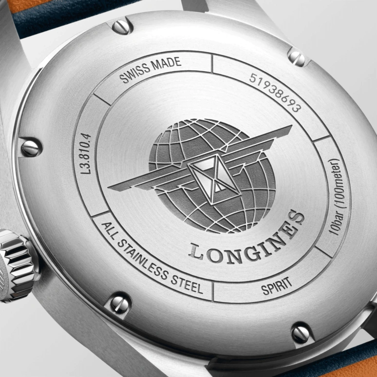 Longines,Spirit 40mm,40mm,Stainless Steel,Blue,Automatic,Date,64hours,L3,L3.810.4.93.0