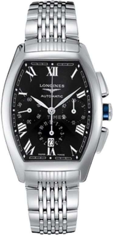 Longines,Evidenza 30.50mm,30.50mm,Stainless Steel,Black,Automatic,Chronograph,Date,L2,L2.156.4.51.6