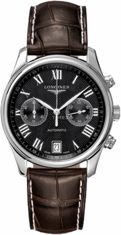 Longines,Master 39mm,39mm,Stainless Steel,Black,Automatic,Chronograph,Date,L2,L2.669.4.51.5