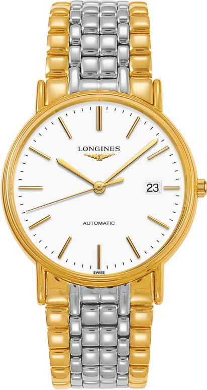Longines,Presence 38.50mm,38.50mm,White,Automatic,Date,65hours,In-house Caliber,L4,L4.921.2.12.7