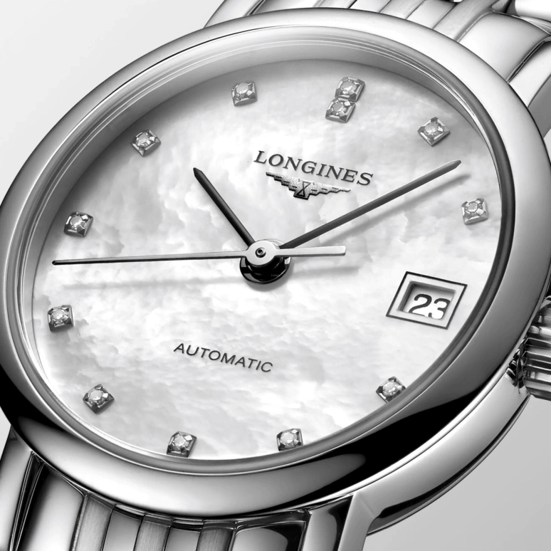 Longines,Elegant 25.50mm,25.50mm,Stainless Steel,White,Automatic,Date,40hours,L4,L4.309.4.87.6