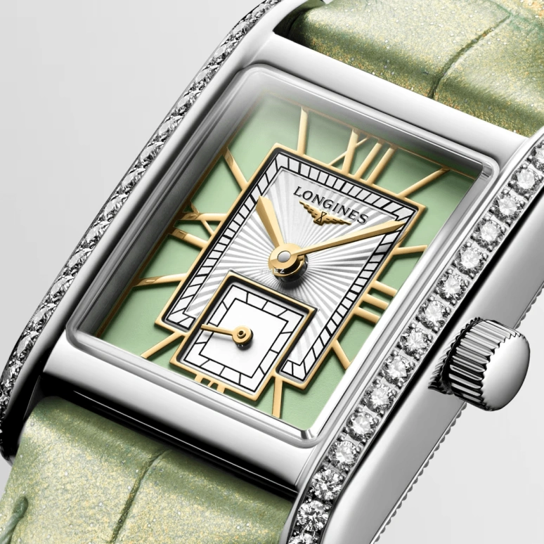 Longines,Mini DolceVita 21.50x29mm,21.50x29mm,Stainless Steel,Green,White,Quartz,26280hours,In-house Caliber,L5,L5.200.0.05.2