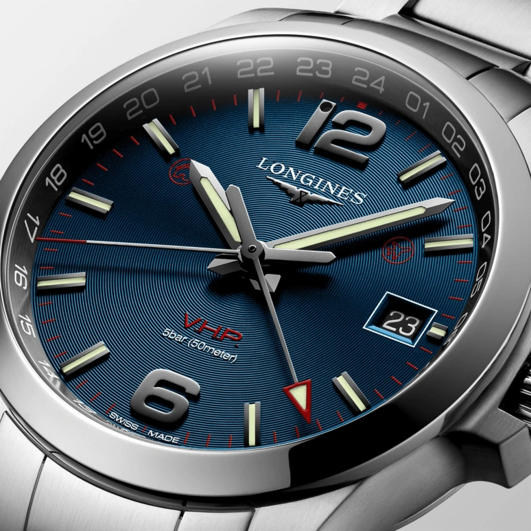 Longines,Conquest V.H.P. 41mm,41mm,Stainless Steel,Blue,Quartz,Date,Connected,L3,L3.718.4.96.6