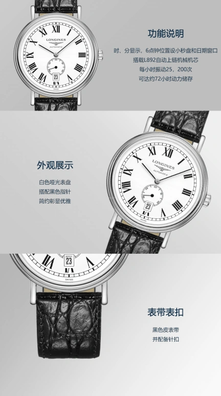 Longines,Presence 40mm,40mm,Stainless Steel,White,Automatic,Chronograph,Day,L4,L4.905.4.11.2