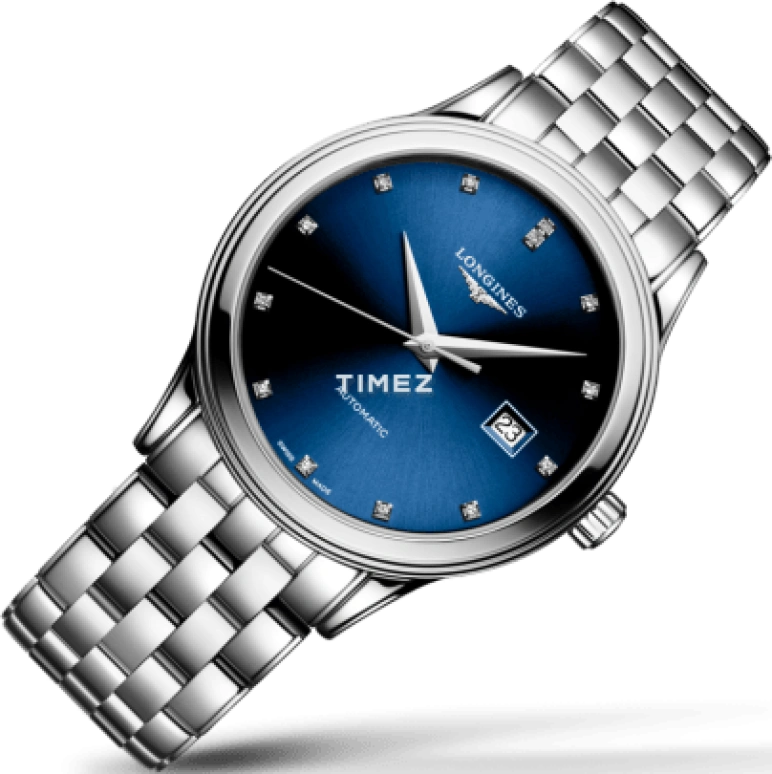 Longines,Flagship 40mm,40mm,Stainless Steel,Blue,Automatic,Day,72hours,L4,L4.984.4.97.6