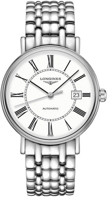 Longines,Presence 40mm,40mm,Stainless Steel,White,Automatic,Date,65hours,L4,L4.922.4.11.6