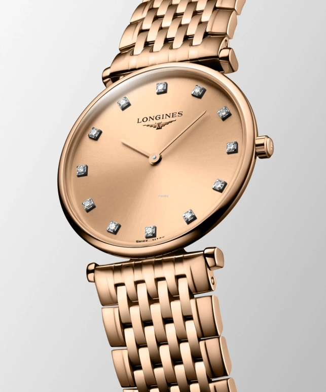 Longines,La Grande Classique 29mm,29mm,Stainless Steel,Pink Gold,Rose Gold,Quartz,In-house Caliber,Sapphire,Crystal Glass,L4,L4.512.1.90.8