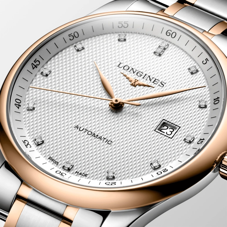Longines,Master 42mm,42mm,Pink Gold,Stainless Steel,Silver,Automatic,Date,65hours,L2,L2.893.5.77.7