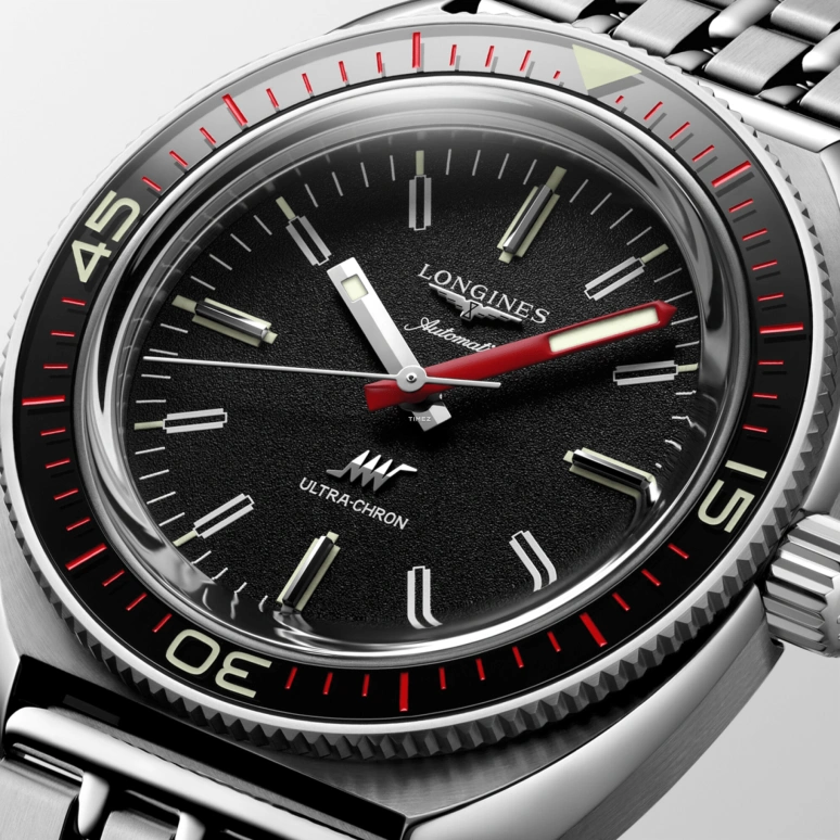 Longines,Ultra‑Chron 43mm,43mm,Stainless Steel,Black,Automatic,52hours,In-house Caliber,L2,L2.836.4.52.6
