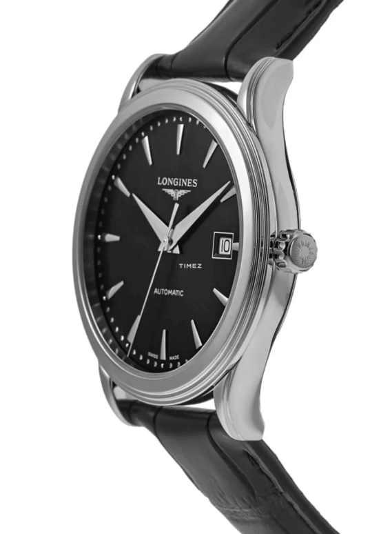 Longines,Flagship 40mm,40mm,Stainless Steel,Black,Automatic,Day,64hours,L4,L4.984.4.59.2
