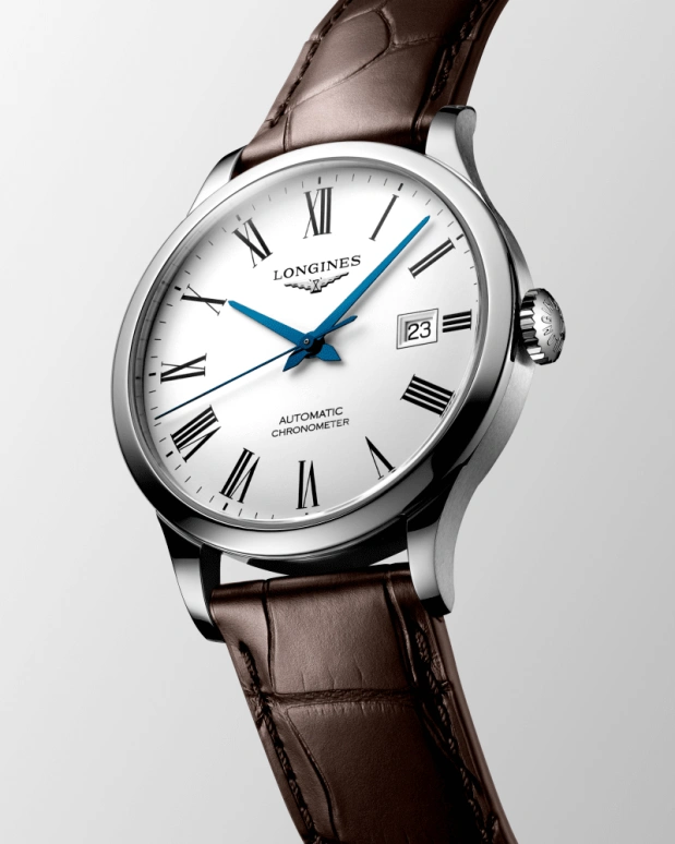 Longines,Record 40mm,40mm,Stainless Steel,White,Automatic,Date,64hours,L2,L2.821.4.11.2