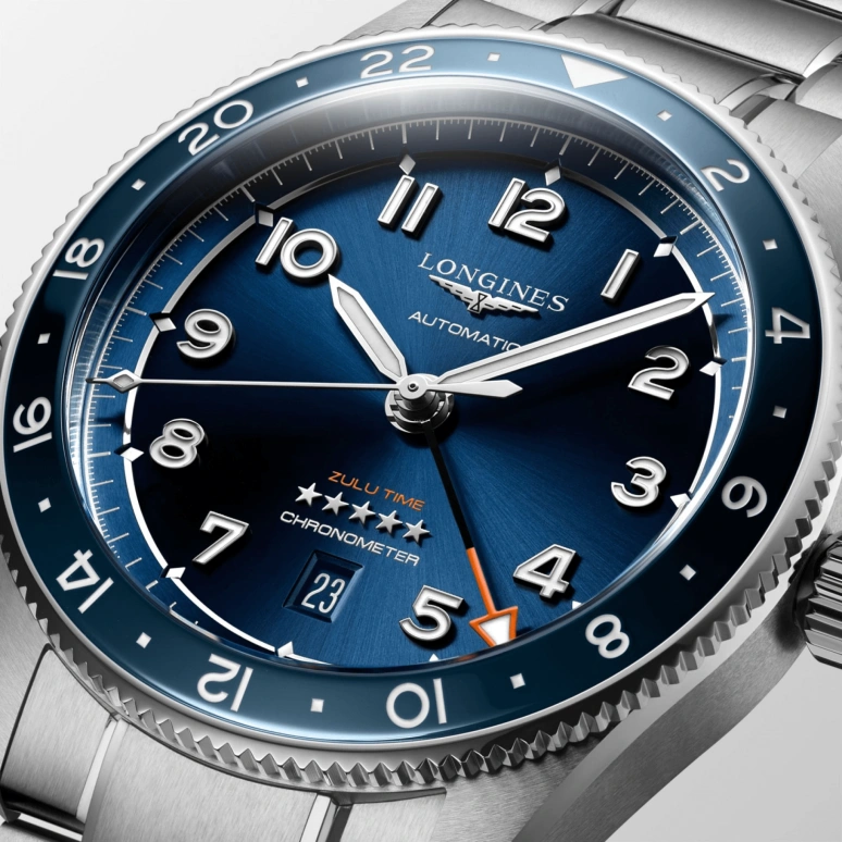Longines,Spirit 42mm,42mm,Stainless Steel,Blue,Automatic,Date,65hours,L3,L3.812.4.93.6