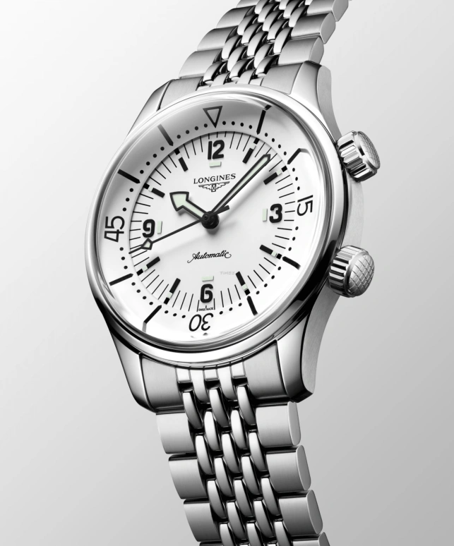 Longines,Legend Diver 39mm,39mm,Stainless Steel,White,Automatic,Anti-magnetic,72hours,L3,L3.764.4.16.6