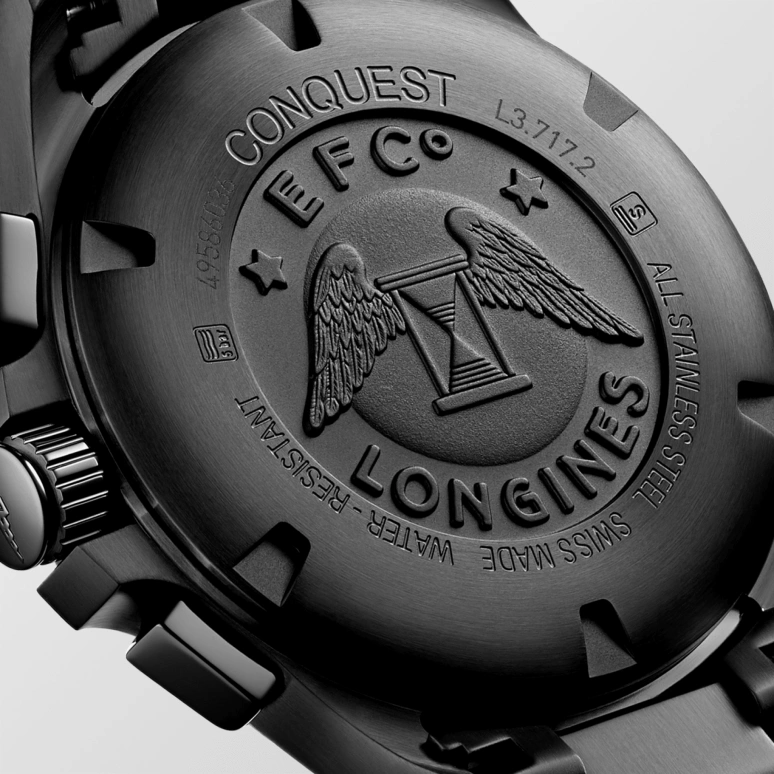 Longines,Conquest V.H.P. 42mm,42mm,Stainless Steel,Black,Quartz,Chronograph,Date,L3,L3.717.2.56.6