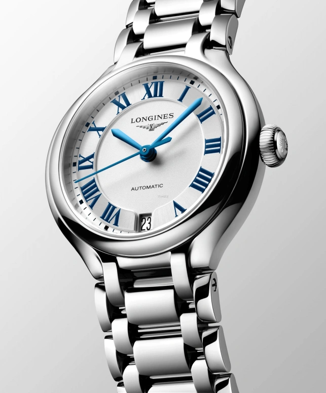 Longines,PrimaLuna 34mm,34mm,Stainless Steel,Silver,Automatic,Day,64hours,L8,L8.124.4.71.6
