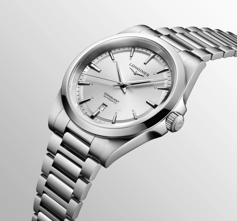 Longines,Conquest 41mm,41mm,Stainless Steel,Silver,Grey,Automatic,Day,72hours,L3,L3.830.4.72.6