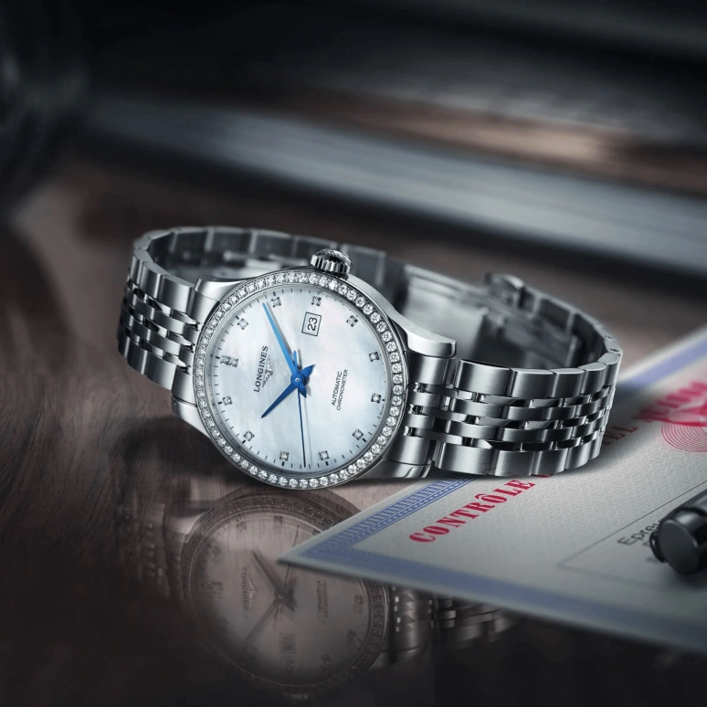 Longines,Record 30mm,30mm,Stainless Steel,White,Automatic,Date,40hours,L2,L2.321.0.87.6