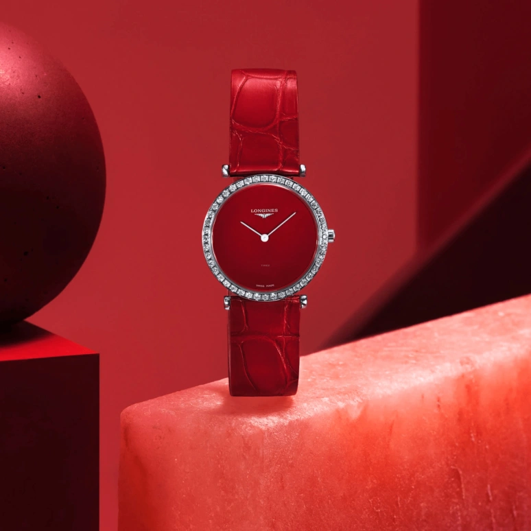 Longines,La Grande Classique 29mm,29mm,Stainless Steel,Red,Quartz,Perpetual Calendar,In-house Caliber,L4,L4.523.0.91.2