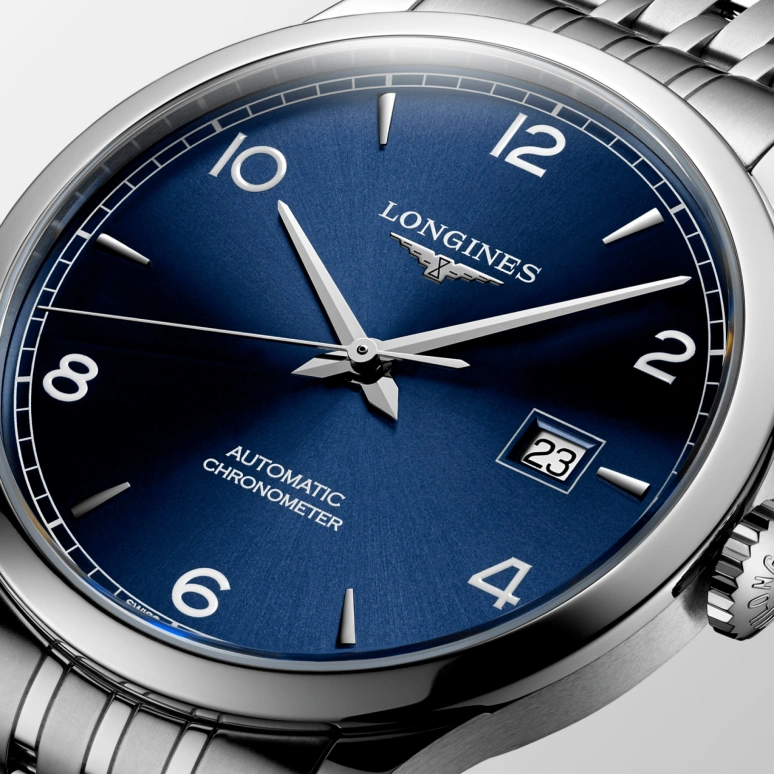 Longines,Record 40mm,40mm,Stainless Steel,Blue,Automatic,Date,64hours,L2,L2.821.4.96.6