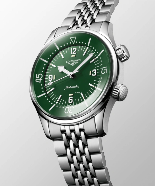 Longines,Legend Diver 39mm,39mm,Stainless Steel,Green,Automatic,Anti-magnetic,72hours,L3,L3.764.4.06.6