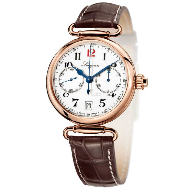 Longines,Heritage Classic 40mm,40mm,Rose Gold,White,Automatic,Chronograph,Monopoussoir,Day,L2,L2.774.8.23.3