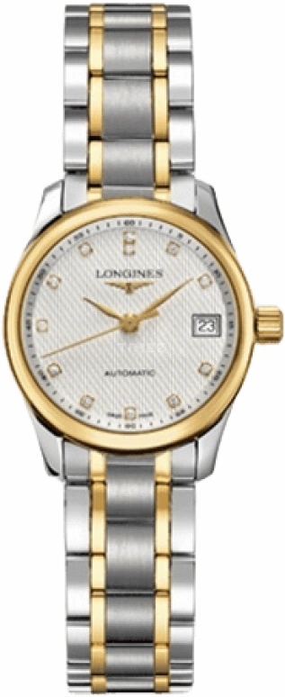 Longines,Master 25.50mm,25.50mm,Yellow Gold,Stainless Steel,Beige,Automatic,Date,40hours,L2,L2.128.5.77.7