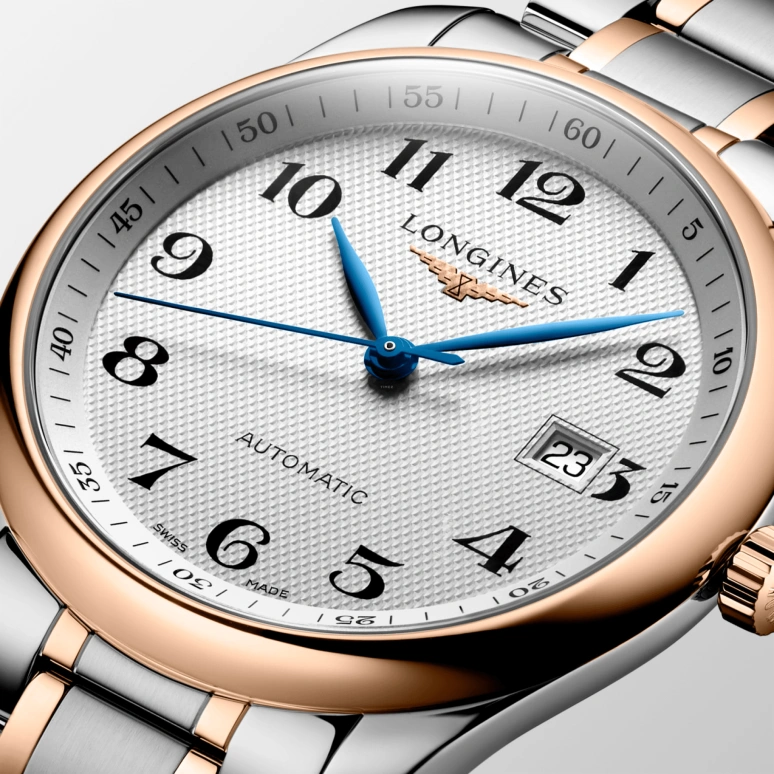 Longines,Master 40mm,40mm,Pink Gold,Stainless Steel,Silver,Automatic,Date,65hours,L2,L2.793.5.79.7
