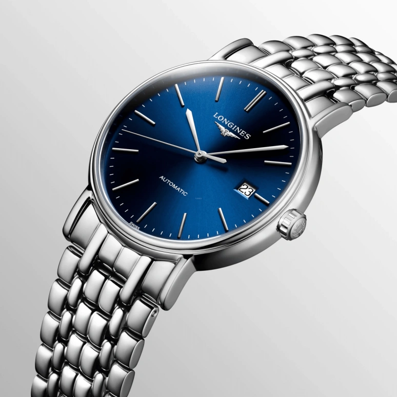 Longines,Presence 38.50mm,38.50mm,Stainless Steel,Blue,Automatic,Date,65hours,L4,L4.921.4.92.6