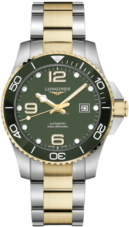 Longines,HydroConquest 43mm,43mm,Ceramic,Stainless Steel,Green,Automatic,Date,64hours,L3,L3.782.3.06.7