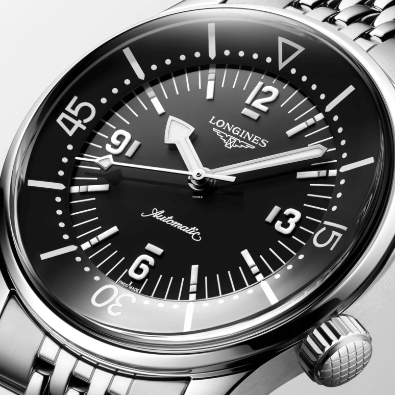 Longines,Legend Diver 39mm,39mm,Stainless Steel,Black,Automatic,Anti-magnetic,72hours,L3,L3.764.4.50.7