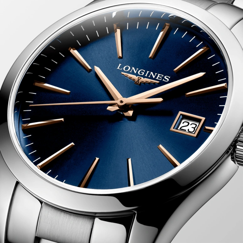 Longines,Conquest Classic 34mm,34mm,Stainless Steel,Blue,Quartz,Date,26280hours,L2,L2.386.4.92.6