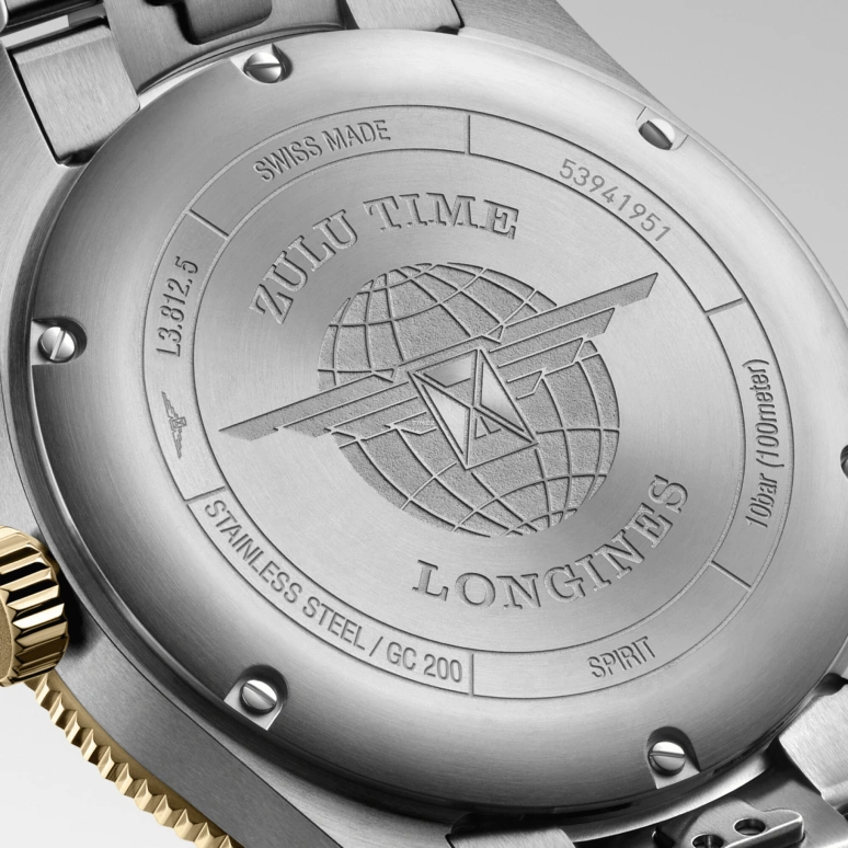 Longines,Spirit 42mm,42mm,Stainless Steel,Black,Automatic,Day,Dule Time,L3,L3.812.5.53.6