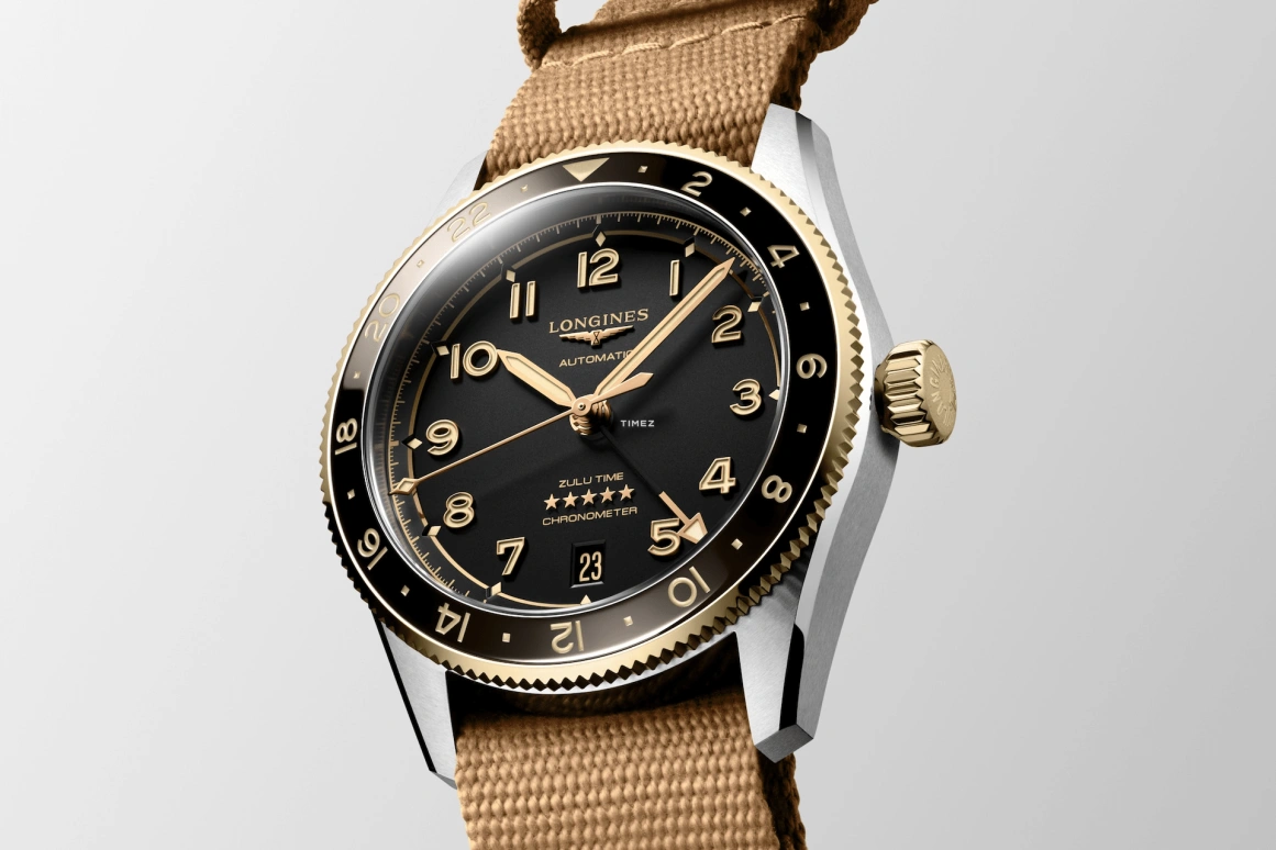 Longines,Spirit 39mm,39mm,Stainless Steel,Yellow Gold,Black,Automatic,Day,Sapphire,Crystal Glass,L3,L3.802.5.53.9 