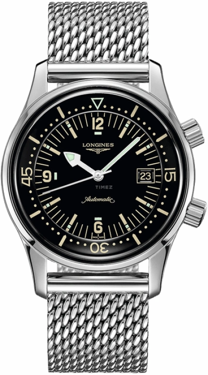 Longines,Heritage Classic 42mm,42mm,Stainless Steel,Black,Automatic,Date,65hours,L3,L3.774.4.50.6