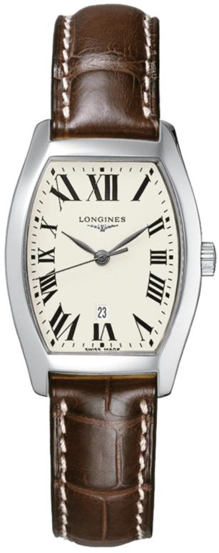 Longines,Evidenza 26mm,26mm,Stainless Steel,Beige,Quartz,Date,Jumping Minutes,L2,L2.155.4.71.5