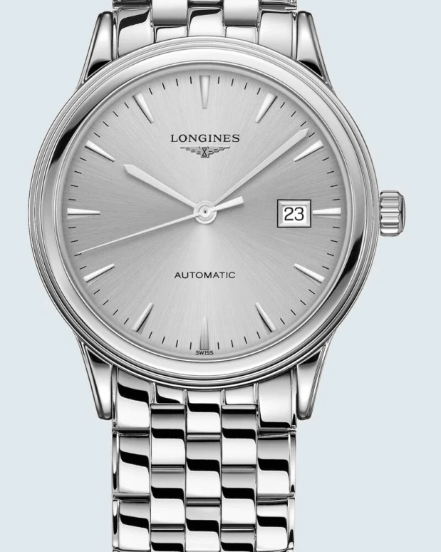 Longines,Flagship 40mm,40mm,Stainless Steel,Silver,Automatic,Date,64hours,L4,L4.984.4.72.6