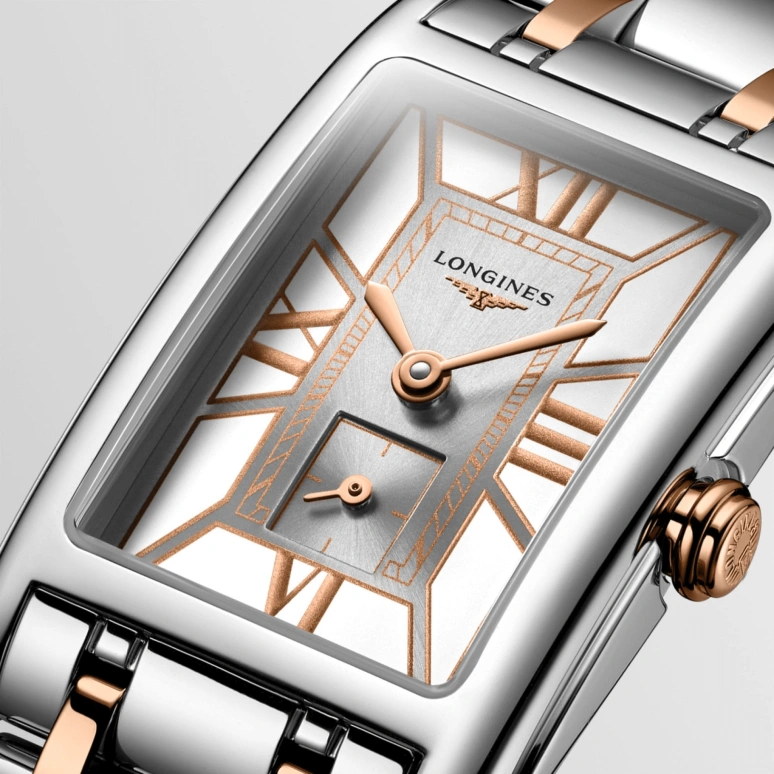Longines,DolceVita 20.80mm,20.80mm,Pink Gold,Stainless Steel,White,Quartz,Day,26280hours,L5,L5.255.5.75.7