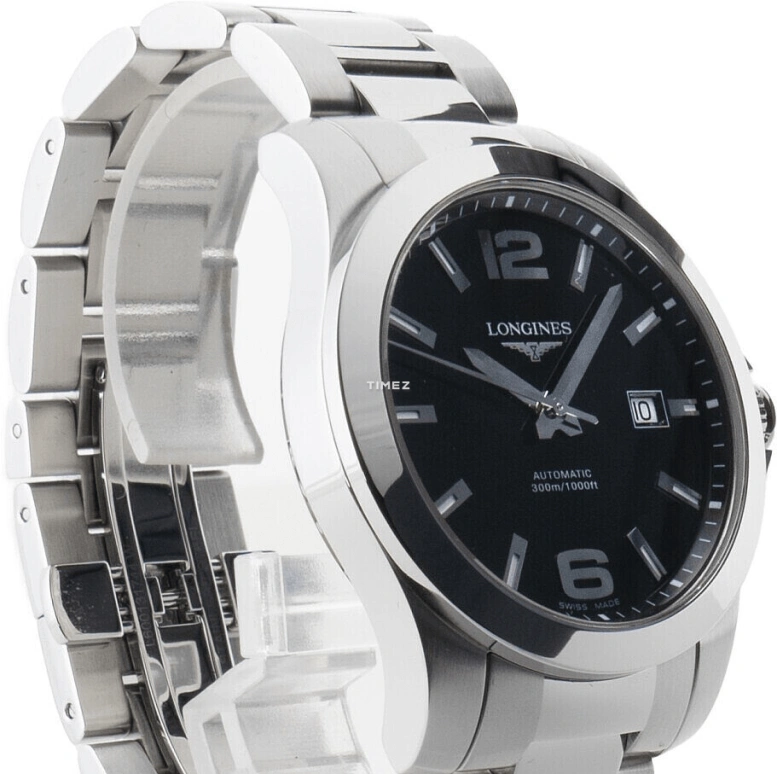 Longines,Conquest 41mm,41mm,Stainless Steel,Black,Automatic,Day,38hours,L3,L3.677.4.56.6
