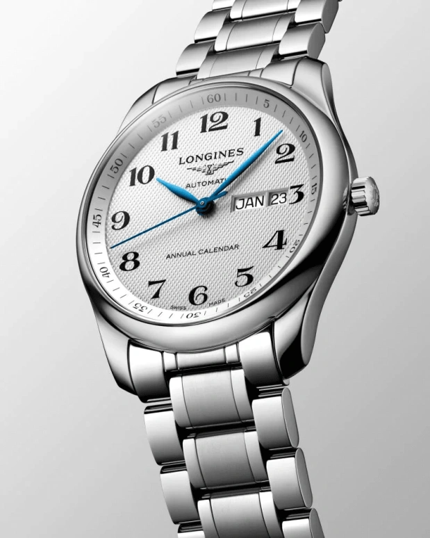 Longines,Master 40mm,40mm,Stainless Steel,Silver,Automatic,Annual Calendar,Month,Day,L2,L2.910.4.78.6