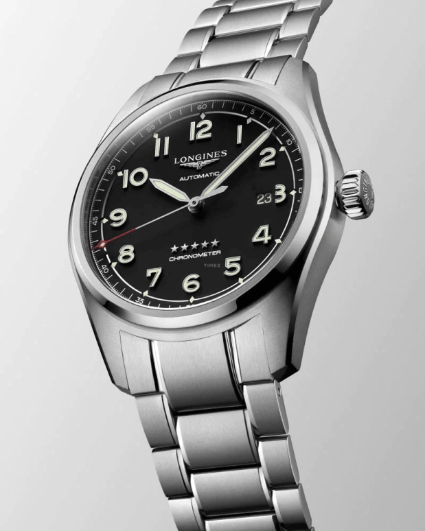 Longines,Spirit 42mm,42mm,Stainless Steel,Black,Automatic,Date,64hours,L3,L3.811.4.53.6