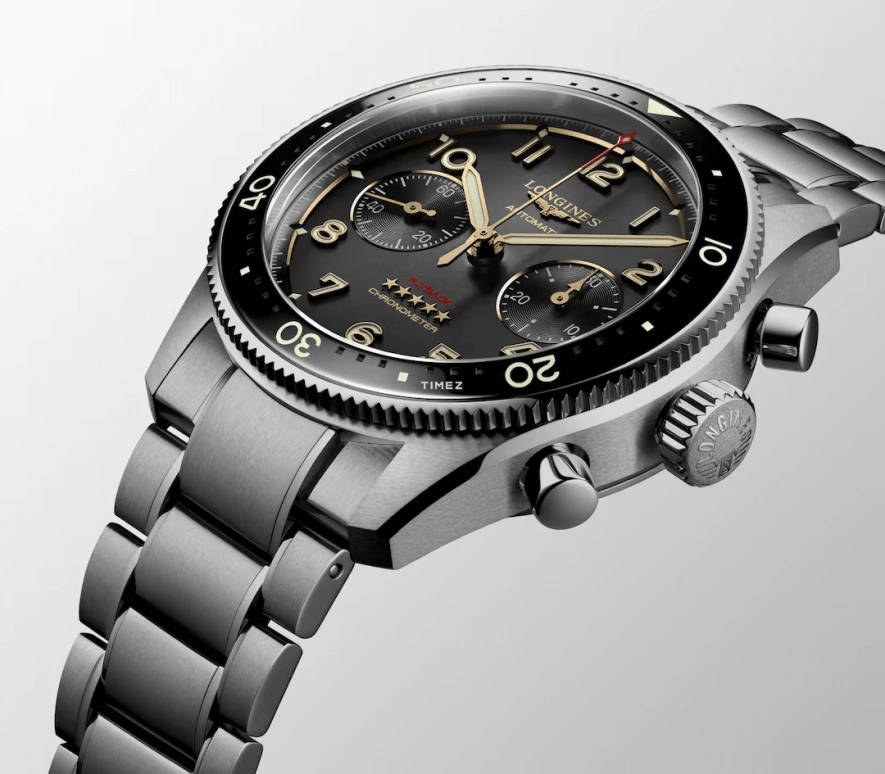 Longines,Other 42mm,42mm,Titanium,Ceramic,Smoky Coal,Automatic,Chronograph,Flyback,L3,L3.821.1.53.6