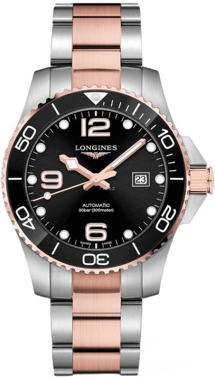 Longines,HydroConquest 43mm,43mm,Ceramic,Stainless Steel,Black,Automatic,Date,64hours,L3,L3.782.3.58.7