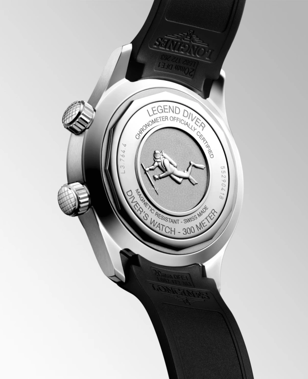 Longines,Legend Diver 39mm,39mm,Stainless Steel,Black,Automatic,Anti-magnetic,72hours,L3,L3.764.4.50.9