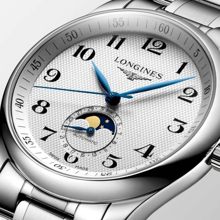 Longines,Master 40mm,40mm,Stainless Steel,Silver,Automatic,Moonphase,Day,L2,L2.909.4.78.6