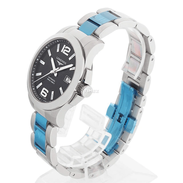 Longines,Conquest 39mm,39mm,Stainless Steel,Black,Automatic,Day,42hours,L3,L3.676.4.56.6