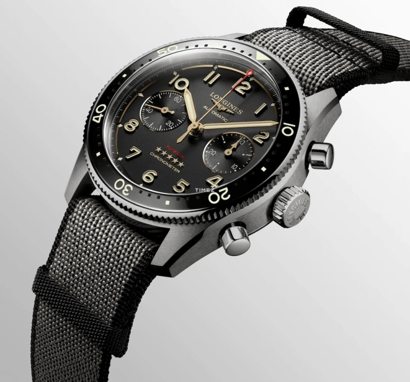 Longines,Other 42mm,42mm,Titanium,Ceramic,Smoky Coal,Automatic,Chronograph,Flyback,L3,L3.821.1.53.2